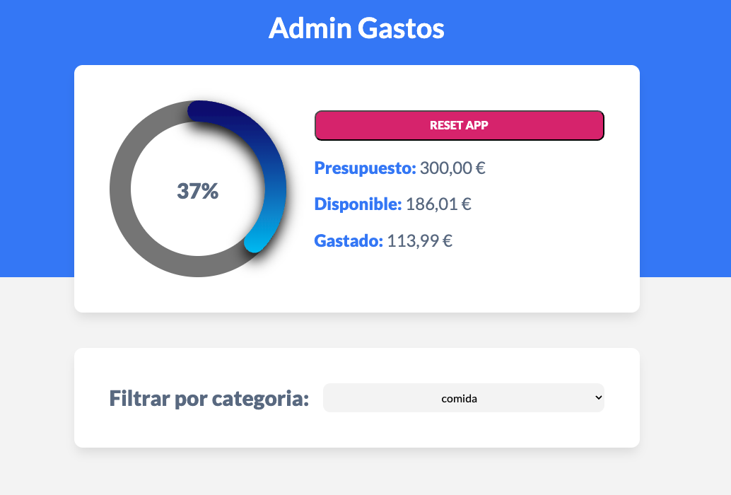 Imagen del proyecto Admin Gastos